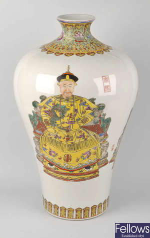 A large Chinese porcelain meiping vase