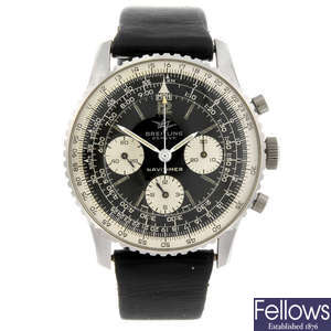 BREITLING - a gentleman's stainless steel Navitimer 806 chronograph wrist watch.