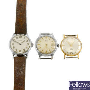A small group of approximately 10 Smiths wrist watches and watch heads.