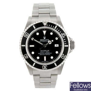 ROLEX - a gentleman's stainless steel Oyster Perpetual Date Sea-Dweller bracelet watch. 