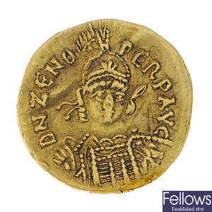 Roman Empire, Zeno (AD 476-491), gold Solidus.