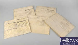 A collection of early 19th to 20th century indentures