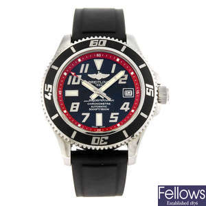BREITLING - a gentleman's stainless steel Aeromarine Super Ocean 42 wrist watch.