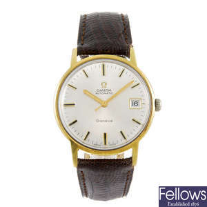 OMEGA - a gentleman's bi-colour Geneve wrist watch.