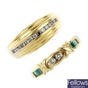 Two gem-set dress rings.