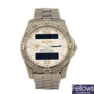 BREITLING - a gentleman's titanium Professional Aerospace Avantage bracelet watch.