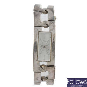 ESKA - a lady's white metal bracelet watch.