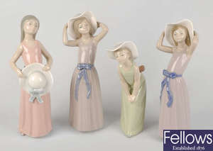 A group of seven Lladro figures
