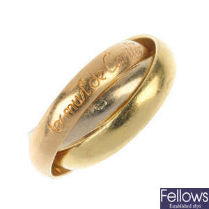 CARTIER - an 18ct gold 'Trinity' ring.