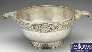 An early 20th century large silver bowl.