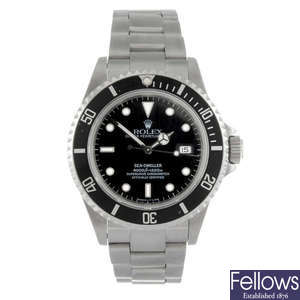 ROLEX - a gentleman's stainless steel Oyster Perpetual Date Seadweller bracelet watch.
