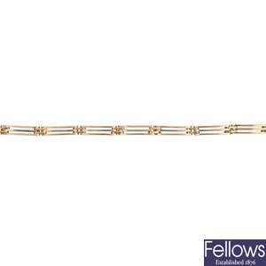 An early 20th century gold gate bracelet.