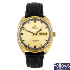 OMEGA - a gentleman's gold plated Seamaster Cosmic wrist watch.
