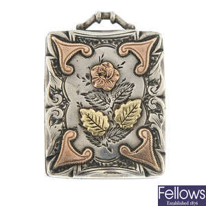 An early 20th century silver foliate locket. 