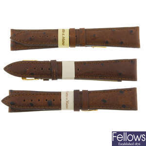 A mixed selection of brown straps.