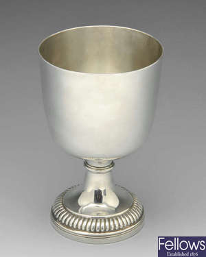  A George IV silver goblet.