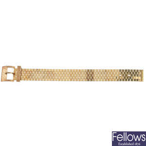 A 1970s 9ct gold buckle bracelet.
