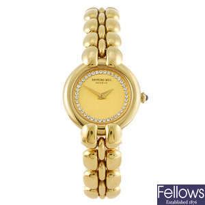 RAYMOND WEIL - a lady's gold plated bracelet watch.