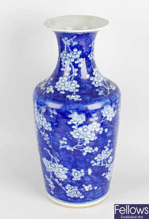 A large Chinese porcelain vase, plus another. 