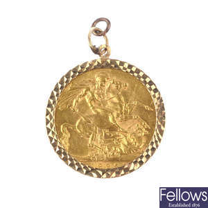 A sovereign pendant.