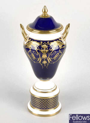A 20th century Wedgwood bone china lidded vase