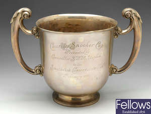 An early 20th century silver trophy cup.