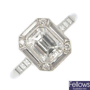 A platinum diamond cluster ring.