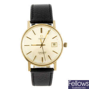 OMEGA - a gentleman's 9ct yellow gold Seamaster wrist watch.