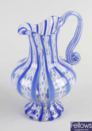 An Anglo Venetian glass water jug