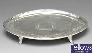 A George III silver teapot stand.