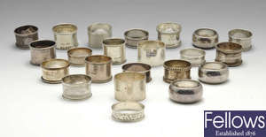 A selection of early twentieth century and later later silver napkin rings.