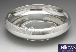 A 1920's large silver bowl.