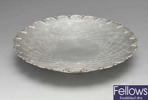A 1930's shallow silver pedestal dish