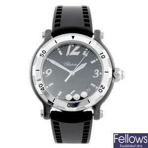 CHOPARD - a limited edition gentleman's ceramic Happy Sport wrist watch.
