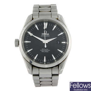 OMEGA - a gentleman's stainless steel Seamaster Aqua Terra bracelet watch