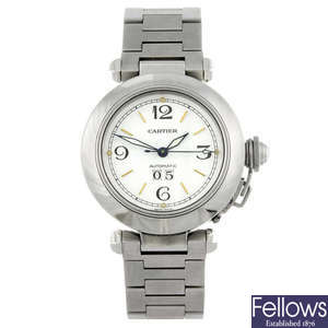CARTIER - a stainless steel Pasha bracelet watch.