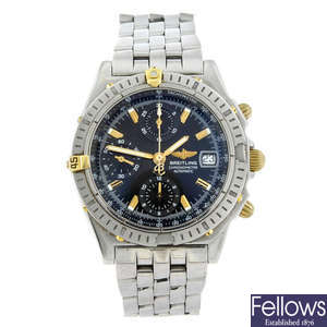 BREITLING - a gentleman's stainless steel Chronomatic chronograph bracelet watch.