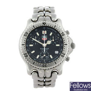 TAG HEUER - a gentleman's stainless steel Sport Elegance chronograph bracelet watch.