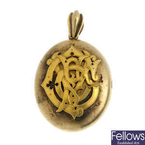 A late 19th century gold locket. 