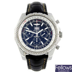BREITLING - a gentleman's stainless steel Breitling For Bentley 6.75 chronograph wrist watch.