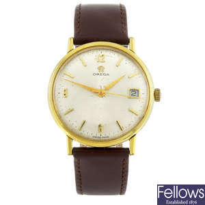 OMEGA - a gentleman's gold plated wrist watch.