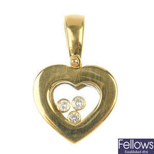 An 18ct gold diamond heart pendant.