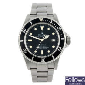 ROLEX - a gentleman's stainless steel Oyster Perpetual Date Sea-Dweller bracelet watch.