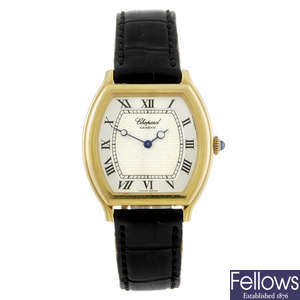 CHOPARD - a lady's 18ct yellow gold wrist watch.