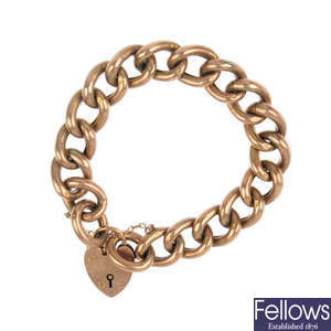 An early 20th century 9ct gold hollow bracelet.
