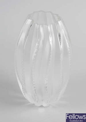 A Lalique clear and frosted glass Medusa vase