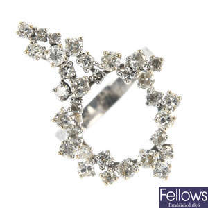 A 1970's diamond dress ring.