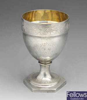 A George III silver presentation goblet.