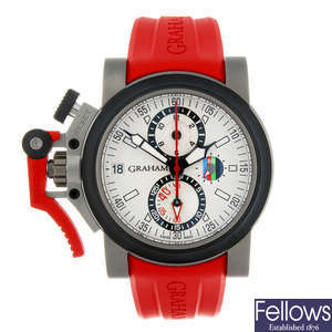 GRAHAM - a gentleman's titanium Chronofighter Oversize Referee chronograph wrist watch.