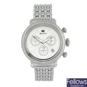 GLAM ROCK - a gentleman's stainless steel Bal Harbour chronograph bracelet watch.